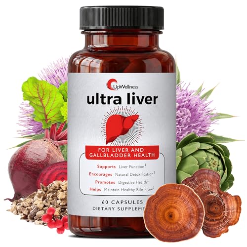 UpWellness Ultra Liver Supplement for Liver Support and Gallbladder Support - Powered by TMG NAC Milk Thistle and More - Liver Cleanse Detox & Repair - 60 Capsules