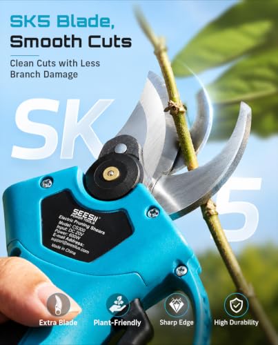 Image of SEESII Electric Pruning Shears, 1.4 inch Cutting Cordless Pruner for Gardening