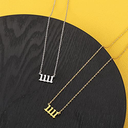 RWQIAN Angel Number Necklace For Women,Dainty Gold Plated Number 000 1111 111 222 333 444 555 666 777 888 999 Pendants Choker Chain Numerology Jewelry Necklace Gifts for Women Girls4