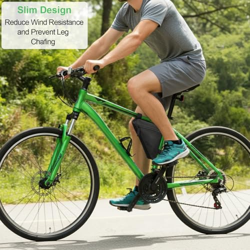 WJIAAA 2 Pcs Bike Frame Bag, 7.87 x 10.63 Inch Triangle Design Lightweight Bicycle Bag for Road & Mountain Bikes, Waterproof Polyester Storage Pouch, Black
