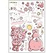 TOOGOO(R) Rose Autocollant mural de fleur de dessin anime de chat et lapin pour chambre d¡¯enfants Decoration de maison Autocollant mural d¡¯ours en peluche parapluie pour salle de classe