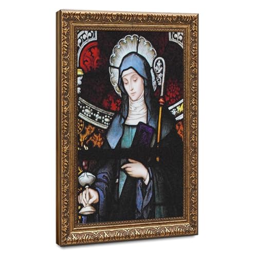 Poster Saint Brigide d'Irlande sur toile, cadeau de baptême ou de crémaillère
