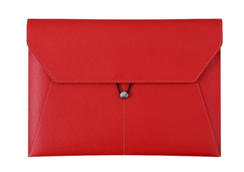Dokumententasche aus PU-Leder, A4, mehrfarbig, 3er-Pack, 33 x 23,5 cm(Red)