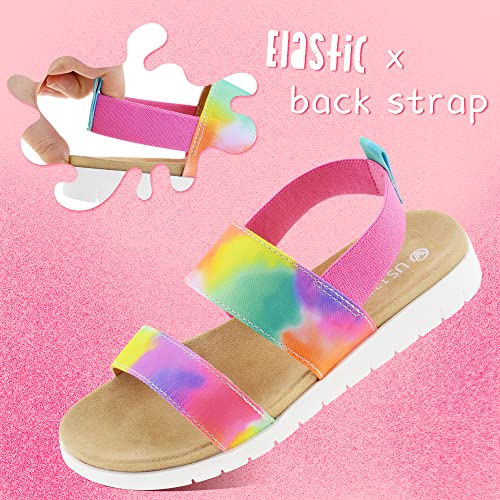 Girls Sandals Open Toe Kids Summer Flat Sandals Casual Fashion Dress Shoes with Elastic Straps2