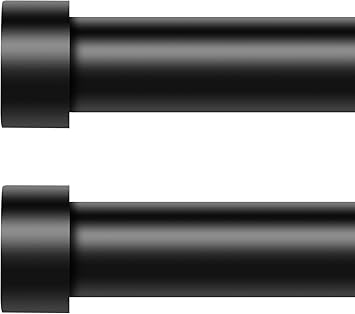2 Pack Curtain Rods for Windows 28 to 48 Inch(1.5-5 Feet),Black 1'' Diameter Drapery Rods with End Cap Style Design,Modern Adjustable Heavy Duty Curtain Rod,Size:30''-60''