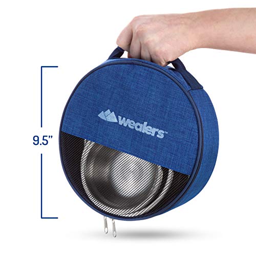 image for Wealers Stainless Steel Plates and Bowls Camping Set Small and Large D