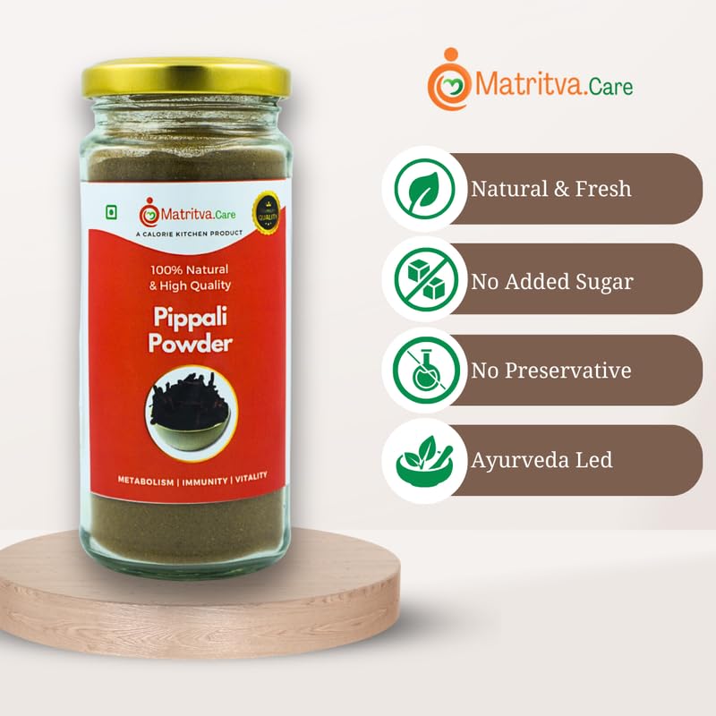 Matritva Care Pippali Ayurvedic Powder Long Pepper for Digestion, Respiratory Support & Immunity (100g) | Natural Detox & Metabolism Booster | 100% Pure, Herbal & No Additives - Image 3 thumbnail