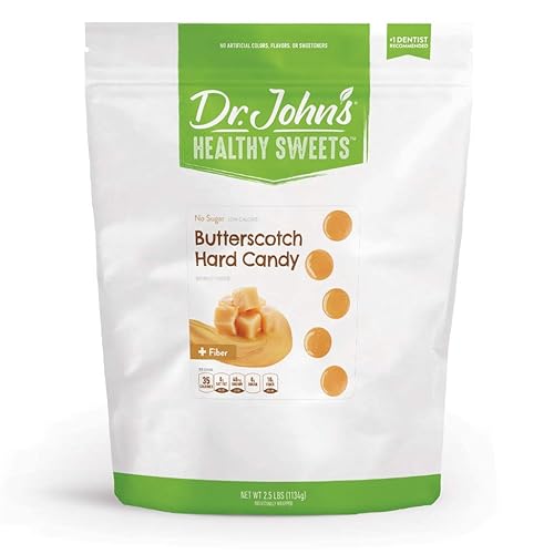 Miniatura 4 de Dr Johns Healthy Sweets Caramelos duros de Butterscotch sin azúcar 100 unidades 1 libra