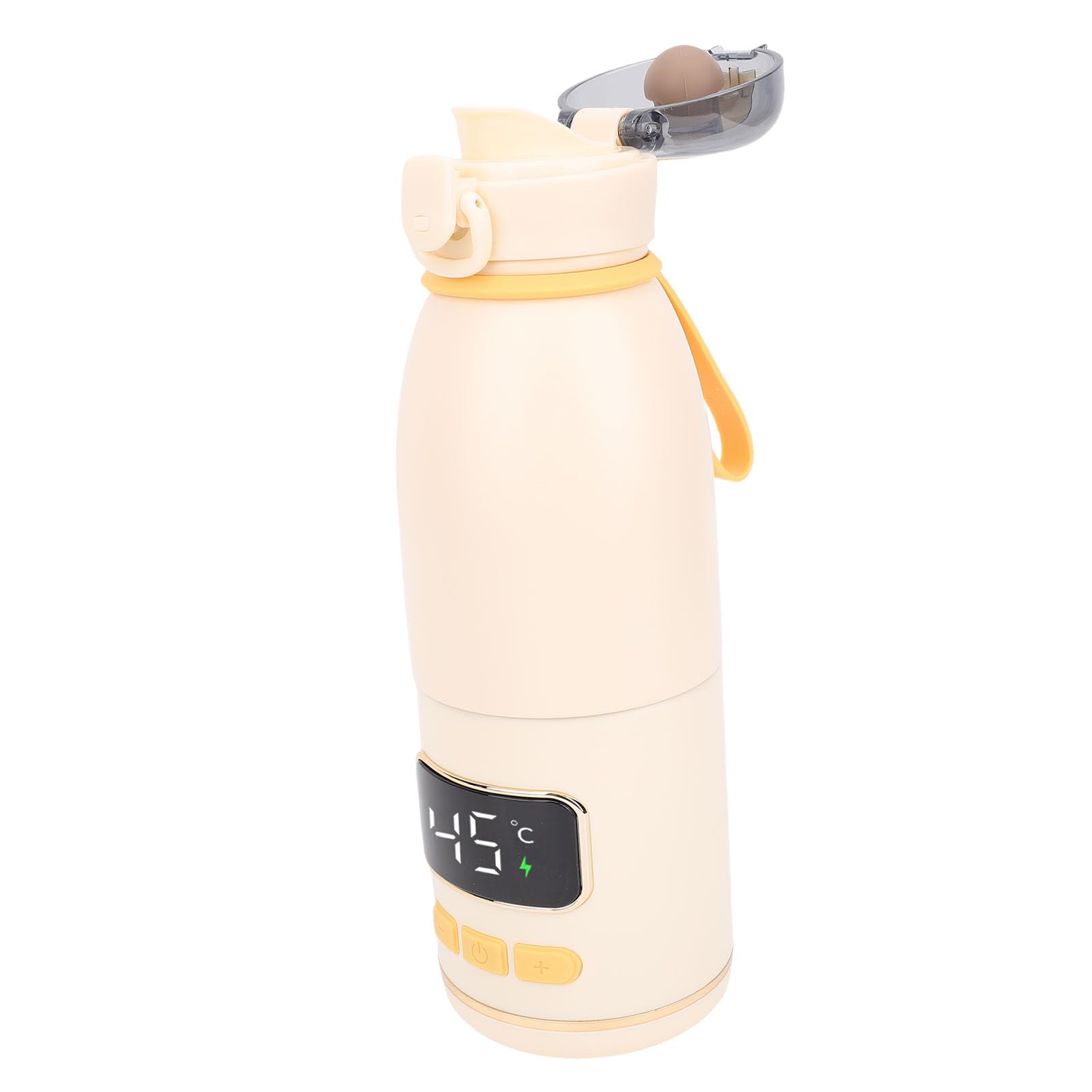 FTVOGUE Calentador de Leche Portátil, Hervidor Eléctrico de Viaje de Acero Inoxidable, Calentador de Biberones con Batería de 15000mAh para Bebés en Movimiento