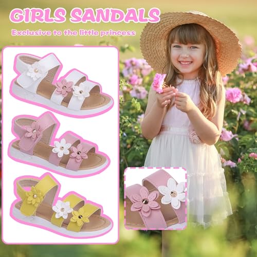 Toddler Baby Girls Sandals Kids Open Toe 3D Flowers Straps Summer Casual Flower Girl Flat Sandal Cute Walking Shoes2