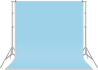 Qinunipoto 背景布 無地 空色 純色 背景 背景シート バックスクリーン 厚手 バーチャル背景 商品撮影 撮影用背景 クロマキー合成 透けない 無反射 テレワーク リモート背景用 1.5x2.2m スタジオ背景 SNS写真 肖像画 洗濯可能 ポリエステル製