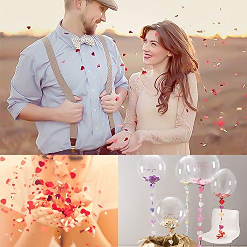 HQdeal 6000 stuks harten confetti, papieren confetti, tissue-confetti, rode harttafel confetti voor ballon… - Image 8
