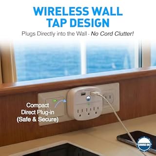 Cruise Approved Power Strip - Non Surge Protector for Cruise Ship with 2 USB Outlets - Cruise Ship Essentials 2026 for Carnival, Princess, Norwegian, Holland America, MSC & Major Cruise Lines (White)