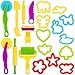 Lictin Knetwerkzeug Knete Zubehör 20 Pcs Teig Plastilin Werkzeuge Teigwerkzeug Ausstechformen Spielzeug Kinder