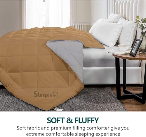 Image of 600 GSM Heavy Winter Single Bed Comforter | Microfiber, Breathable, Reversible,Soft, Lightweight & Machine Washable Comforter for Single Bed 60x90 Inch - BeigeSilver