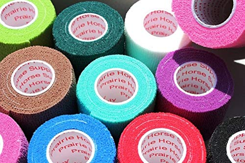 Image of Prairie Horse Supply Vet Wrap Tape Bulk (Assorted Colors) (6 Pack) (4 Inches Wide) Vet Wrap Medical First Aid Tape Self Adhesive Adherent for Ankle Wrist Sprains and Swelling