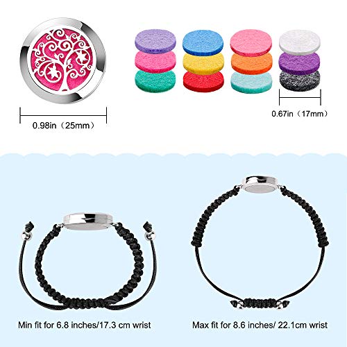 ttstar Essential Oil Diffuser Bracelet Set - Stainless Steel Aromatherapy Locket with Adjustable Band, Includes 12pcs Refill Pads Gift for Women and Girls - Image 5