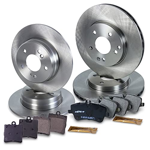 BESTPRICE Juego de frenos incl. discos de freno delanteros Ø 288 mm + traseros Ø 278 mm + pastillas de freno delanteras+traseras MERCEDES Clase C (W203)(CL203),CLC (CL203),CLK (C209)(A209),SLK (R171)