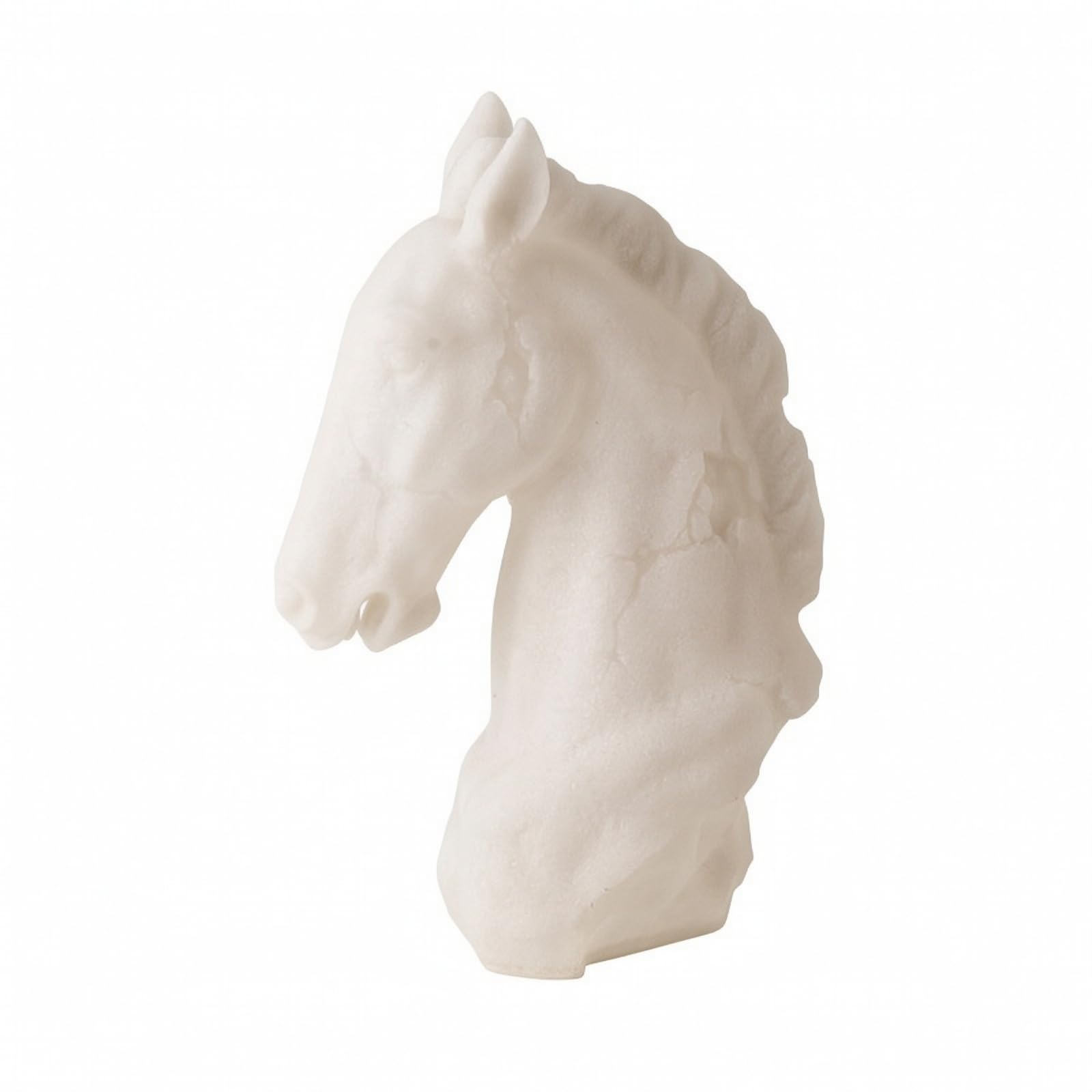 LOVIVER Figurine Équestre en Céramique Crème Fait Main Sculpture en Céramique Texturé Sculpture pr Bureau, sans Base