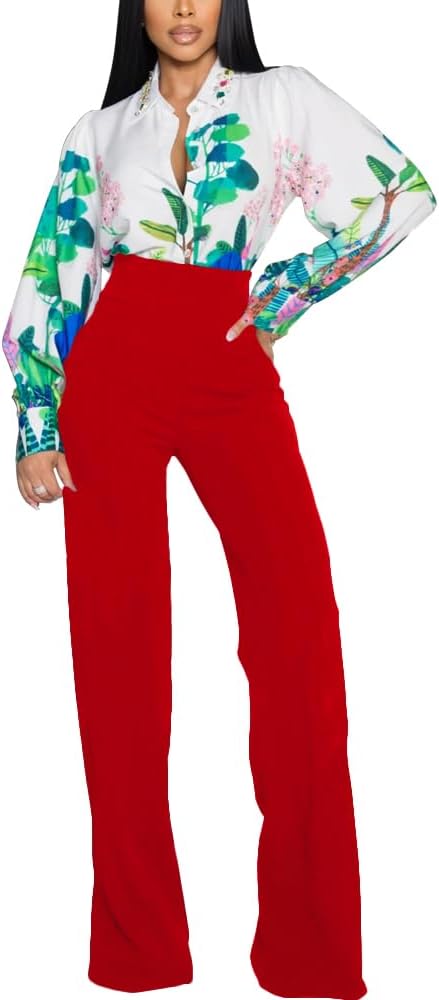 PINSV Women's High Waisted Stretchy Bootcut Pull On Dress Pants Casual Work Pants - Image 5