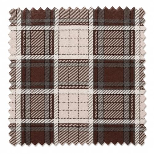 Image of VOMZER Cotton King Size Flat Bedsheet for Double Bed, 1 Cotton Bed Sheet Double Bed (90x100 Inches) with 2 Pillow Cover, Coffee Check