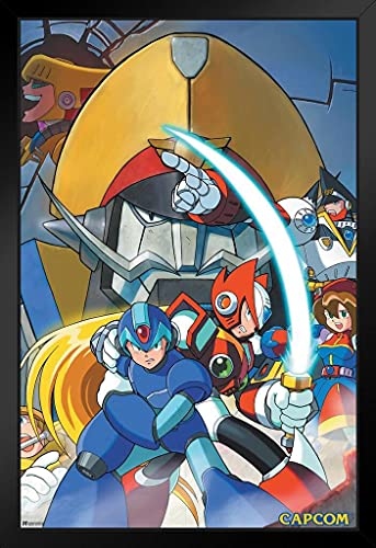 Poster Foundry Mega Man X Sword Video Game Video Gamer Classic Retro Vintage 90s Gaming Megaman Capcom Legacy Collection Megaman 11 Mega Man X Dr Wily Stand or Hang Wood Frame Display 9x13