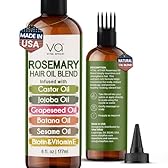 VITAL AFFAIR Blend Of Pure Rosemary Oil For Hair Growth With Castor, Batana, Jojoba Oil-Infused With Biotin & Vitamin E-Blend of Effective Hair Oils for Hair Growth-Strengthening Treatment 6 Fl Oz