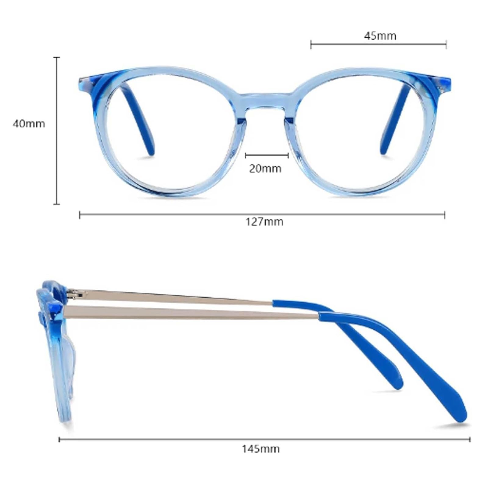 occhiali vista Montature per occhiali rotonde Montature per occhiali retrò in acetato Montature per occhiali da uomo Montature per occhiali da donna con montatura piccola luce anti-blu Semplicità
