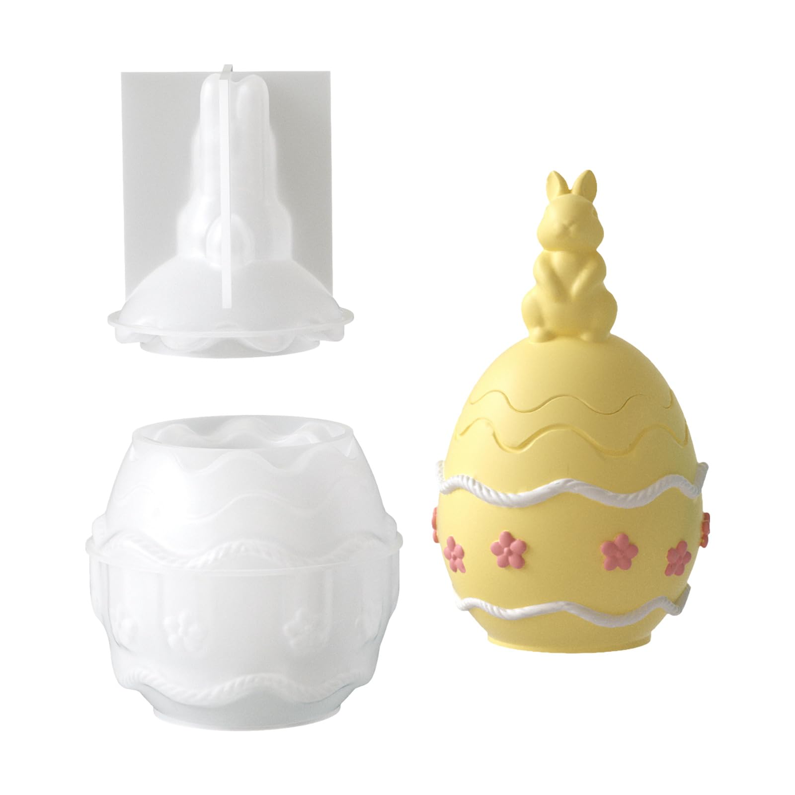 NEWFT Silicone Craft Mold Rabbits Eggs Shape Suitable for Creating Containers and Organizers Great for Gifts