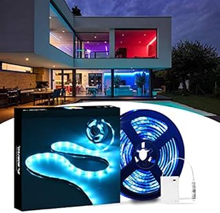 WOWLED 1M 5050 RGB LED Light Strip Kit Battery Powered Flexible Strip with 3 Key Mini Controller