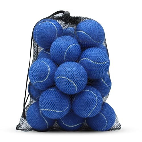 SHYUJAJIE Tennis Balls 20 Pack Training Tennis Balls High Elasticity Practice Tennis for Beginner Exercise Playing Balls for Pet Dog (Dark Blue)