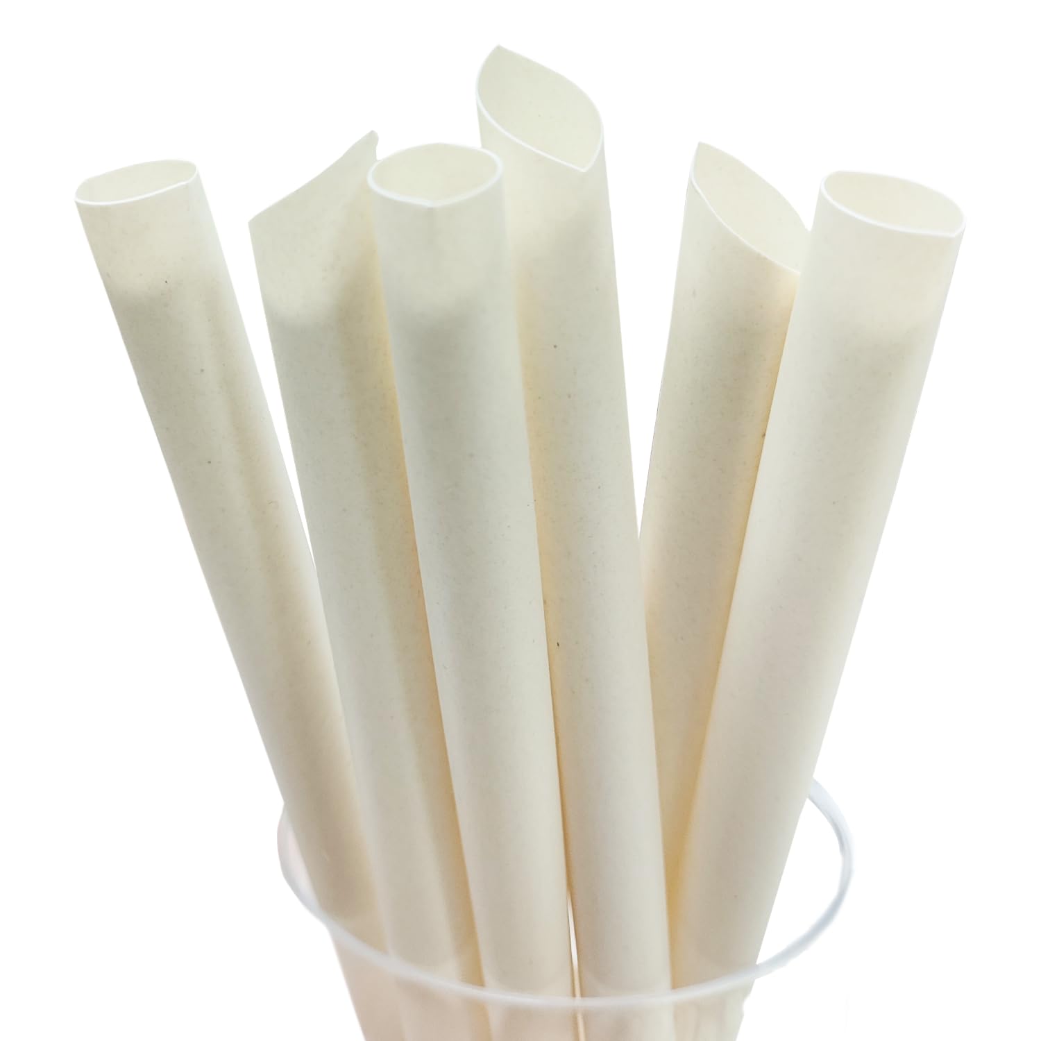 Extra Wide Boba Bubble Tea Straws 12mm, 200Pk Disposable Large Straw Biodegradable Bamboo Fiber Straws for Jumbo, Smoothies, Milkshakes - 100% Compostable