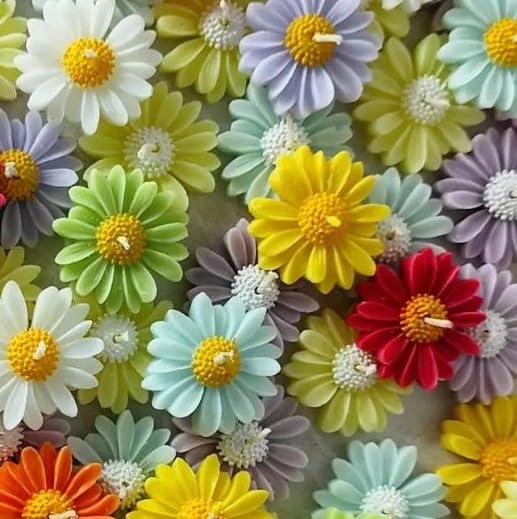 Daisy Flower Floating Candles, Multicolour, 3D Floral Design, Smokeless, for Home Decor, Weddings and Bath-image-13