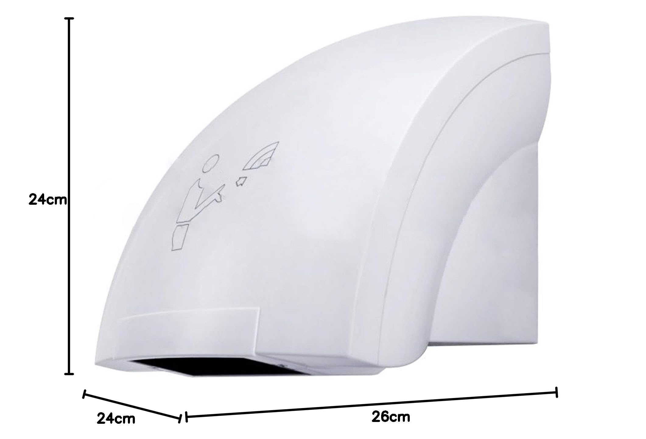 TEMPO DI SALDI Asciugamani Elettrico Ad Aria Calda Con Fotocellula Automatica A Parete 1800W