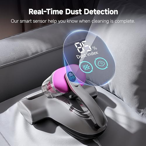 Image of uwant Mattress Vacuum Cleaner, 16Kpa 450W Bed Vacuum Cleaner with 253.7nm UV-C Light, 36000 RPM /Min Tapping, HEPA Filter, 149℉ Heat & Ultrasonic for Bed and Pet.