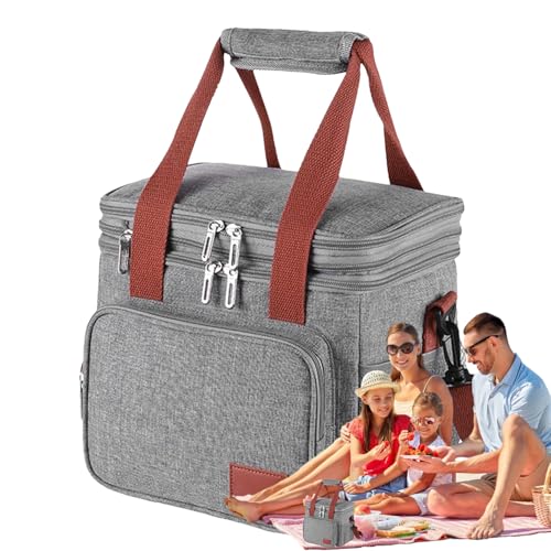 térmica grande para almuerzo, de almuerzo isotérmica | isotérmica plegable para almuerzo con doble capa - de almuerzo de comedor de playa para clima cálido con