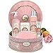 Coffret Cadeau Femme Soin 1 Gel Douche 250ml, 1 Creme Main 25ml, 1 savon 100g, 1 Lait Corps/Parfum Rose, Pêche, Patchouli/Idee Cadeau Maman Anniversaire/Coffret Beauté Femme