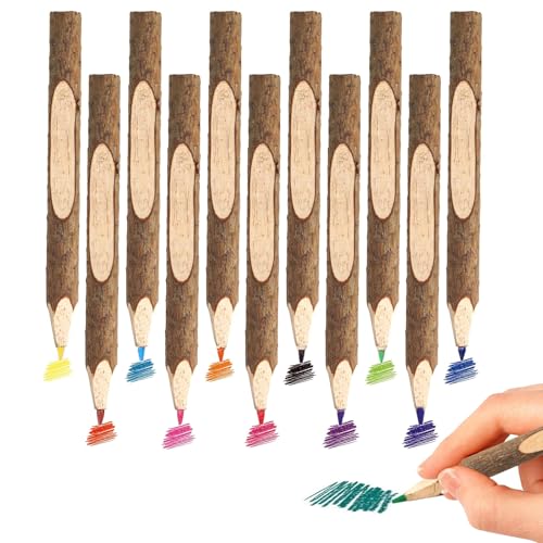 12 lápices de madera forestales lápices de colores, ramitas para