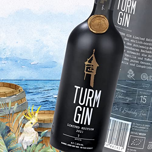 TURM GIN Limited Edition 2021 - Barrel Aged Dry Gin | Premium Bio-Gin aus Deutschland 47% | Ehrlich-nordischer Geschmack… – Bild 6