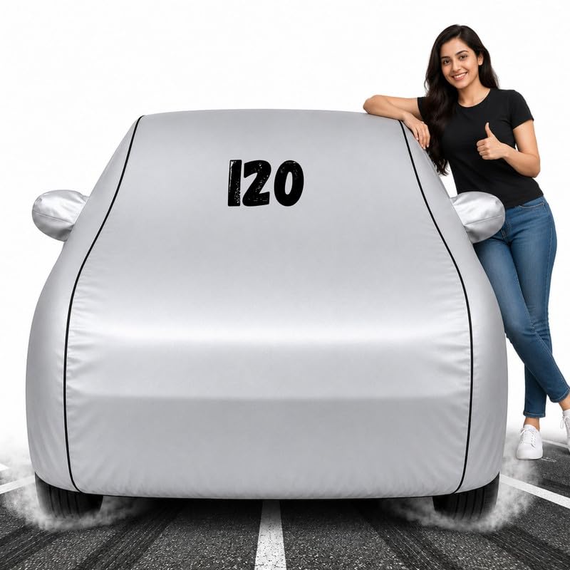 Image of Custom Fit Silver 100% Waterproof i20 Car Cover | Polyester Car Body Covers for Rain & Sun | UV Protection, Dustproof, Scratch Resistant, Windproof, Heat Resistant