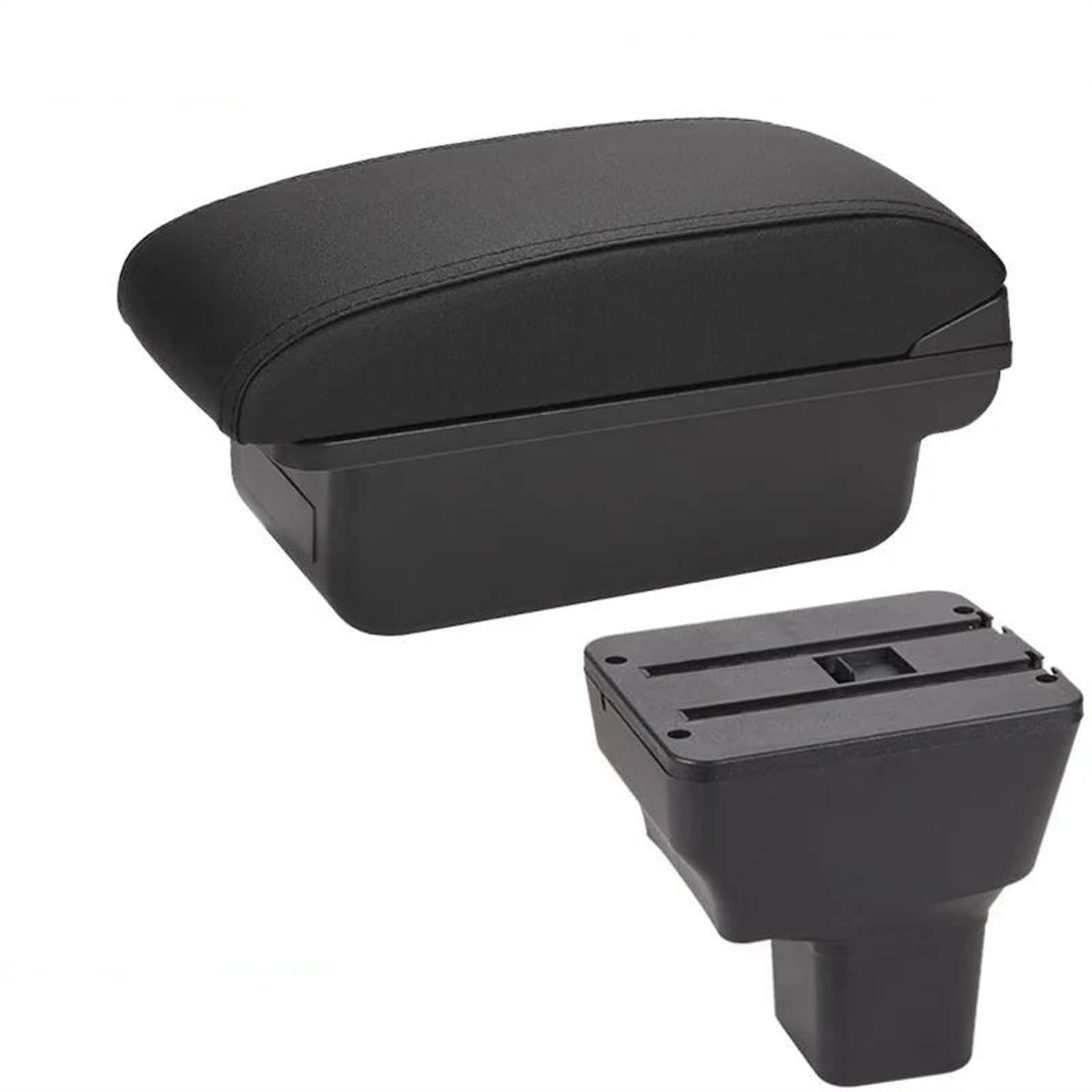 NMJLQW Storage Rack Center Console Armrest Storage Box Car Interior Parts Modification Accessories For Kicks 2016-2021(C2 Black line NO USB)