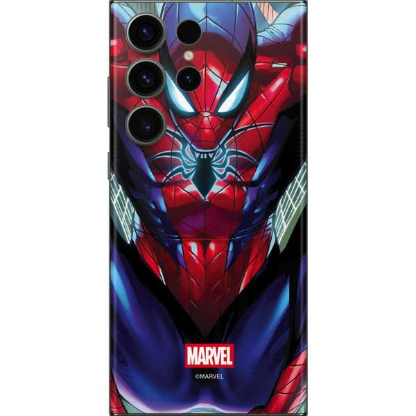 Skinit Decal Phone Skin Compatible with Galaxy S23 Ultra - Officially Licensed Marvel Spiderman Spiderman Armor MK IV Design