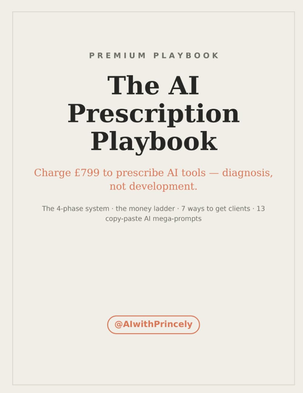 The AI Prescription Playbook: Start a Productized AI-Tools Assessment Service: The 4-Phase System, 13 Copy-Paste AI Prompts, and a 30-Day Plan to Your First Paid Client
