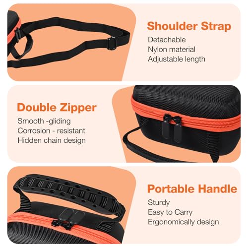 Funda rígida para cámaras Sony Alpha y Canon R Negro con cremallera naranja miniatura 4
