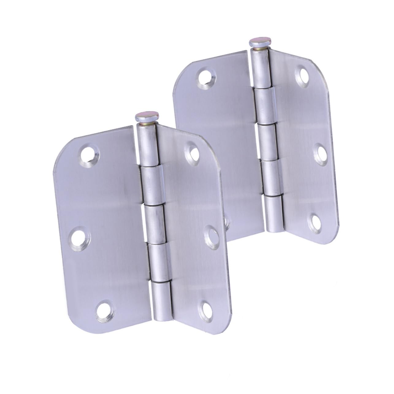 OUNONA Set of 2 Kitchen Cabinet Hinges Stainless Steel Flush Mount Hinge Strong Furniture Hinges 12 Screws Silver Finish