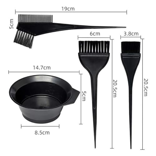 Foto von KOMUNJ 4-teiliges Set Haarfärbepinsel Haare Faerben Set, DIY Salon Werkzeug, zum Mischen und zur Anwendung von Haarfärbemittel