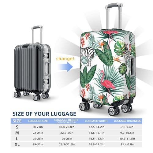 VOSERY Travel Luggage Cover - zebra Flamingo Tropical Palm leaves Washable Suitcase Covers Protector Fits 18-32 Inch Luggage4