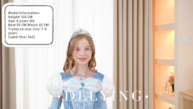 Vestido de Cenicienta para Niñas Pequeñas Azul miniatura 6