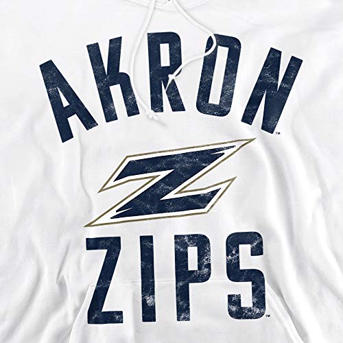 University-of-Akron-The-Official-Zips-Logo-Unisex-Adult-Pull-Over-Hoodie-White-Medium