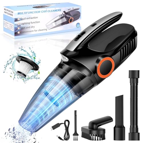 Tepimato Handheld Vacuum Cleaner,Portable Cordless Vacuum Cleaner 8000PA Powerful Suction Hand Held Vacuum 2 Filters Rechargeable with Large-Capacity Battery For Home Car Carpet Stairs Pet Hair
